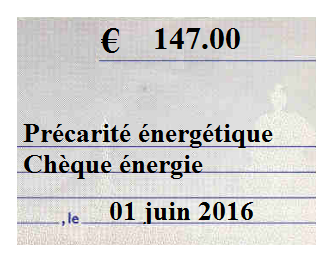 Précarité énergétique: chèque énergie.